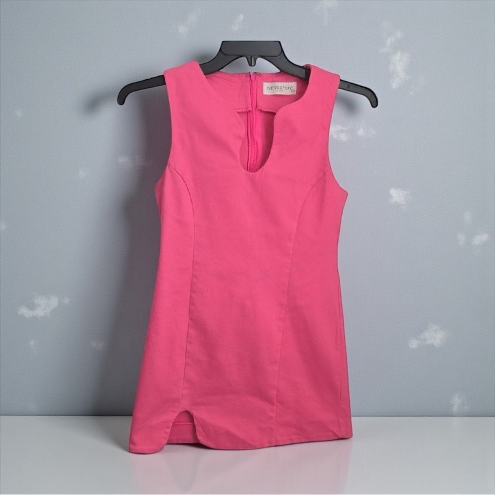 Pink Sheath Midi Dress with Scoop Neck